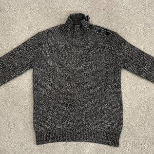 Banana Republic Gray Heather Shoulder-Button Sweater Medium